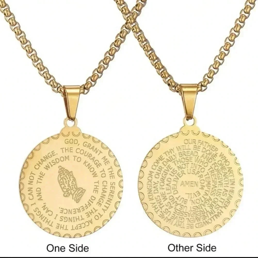 Serenity prayer chain pendant necklace - Picture 2 of 4
